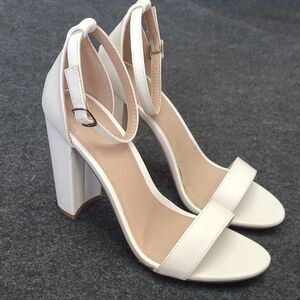 Charlotte Russe White Block Heel Sandals